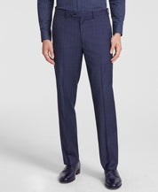 Tallia Mens Classic fit Dress Pants 32 / 32 Navy Blue Plaid Stretch