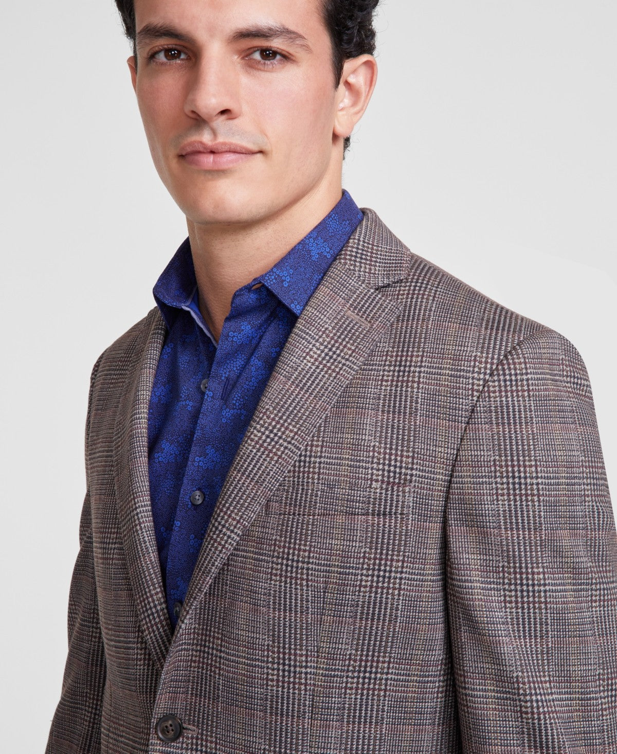 Bar Iii Mens Slim fit Sport Coat Blazer 42 R Brown Plaid