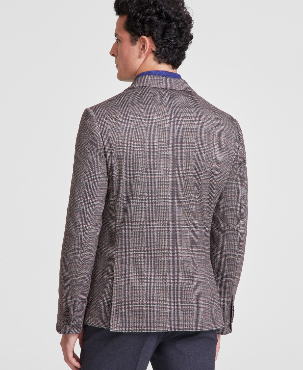 Bar Iii Mens Slim fit Sport Coat Blazer 42 R Brown Plaid