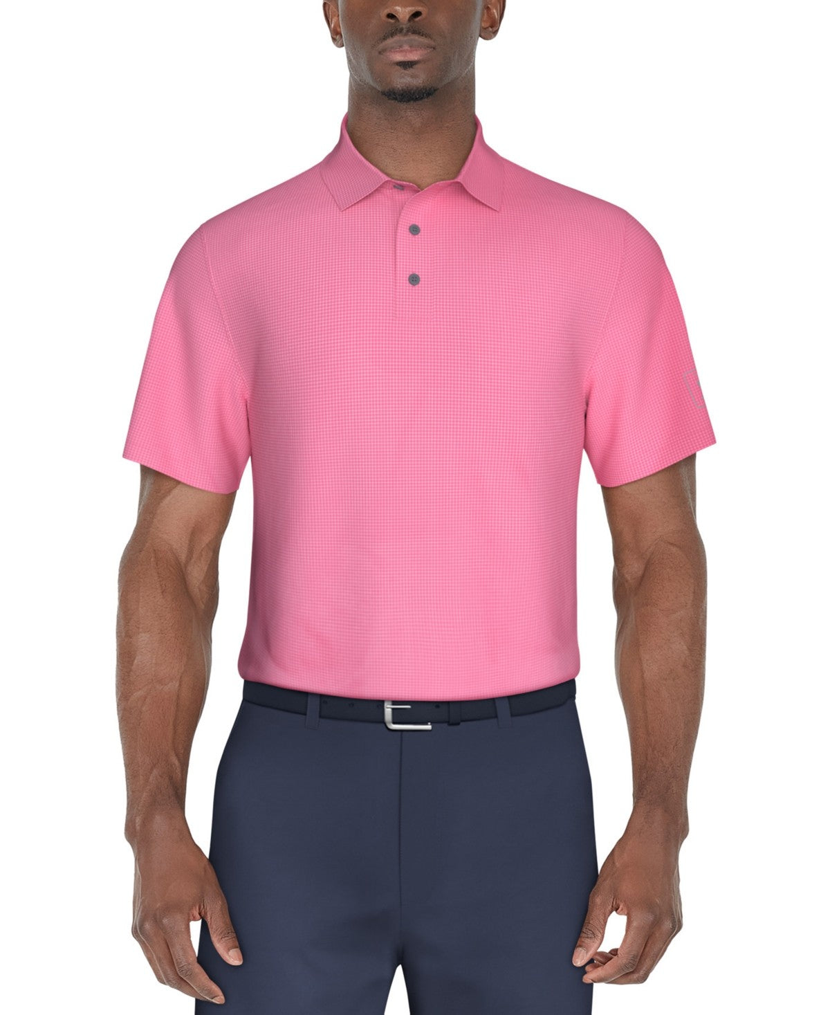 Pga Tour Mens Regular fit Short Sleeve Polo Shirt XXL Pink Check