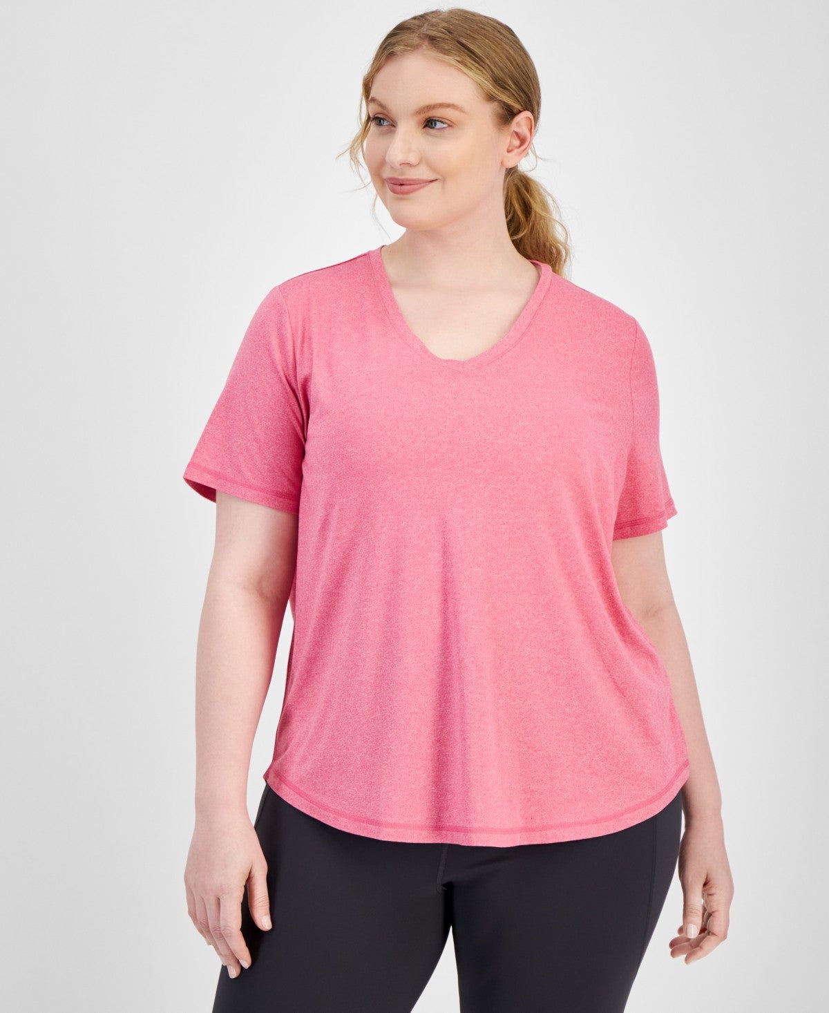 ID Ideology Women Regular fit Short Sleeve T-Shirt Shirt XXL Pink Solid