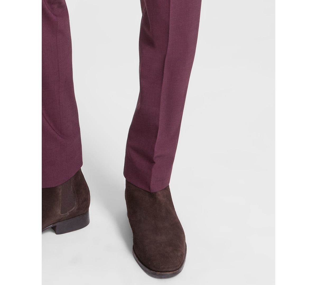 Bar Iii Mens Slim fit Dress Pants 32 / 34 Berry Red Solid Stretch