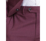 Bar Iii Mens Slim fit Dress Pants 32 / 34 Berry Red Solid Stretch