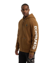 Ecko Unltd Mens Regular fit Hoodie Sweatshirt Medium Brown Full Zip