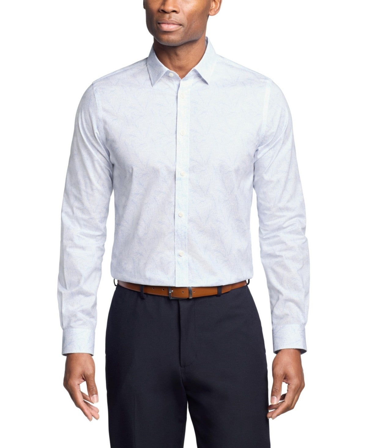 Michael Kors Mens Slim fit Dress Shirt Medium 15-15.5 32-33 Light Blue Floral