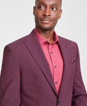 Bar Iii Mens Skinny fit Suit Jacket Blazer 40 L Berry Red Solid Wool