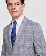 Tommy Hilfiger Mens Modern fit Sport Coat Blazer 46 L Grey Plaid