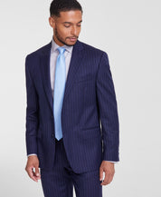 Michael Kors Mens Classic fit Suit Jacket Blazer 40 S Navy Blue Striped Wool