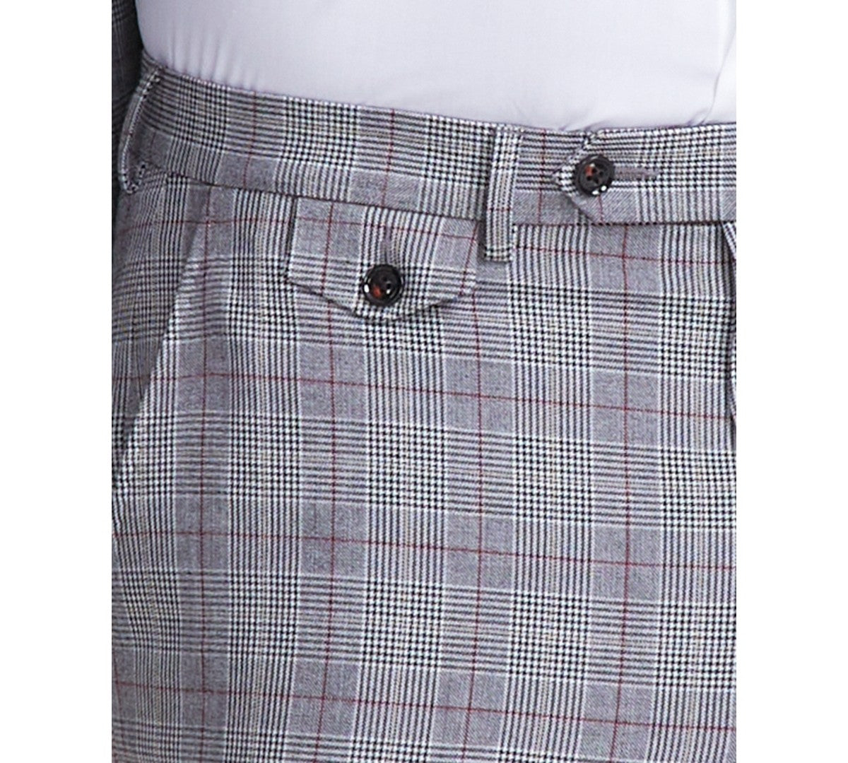 Tayion Collection Mens Classic fit Dress Pants 40 / 30 Black Plaid
