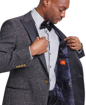 Tallia Mens Slim fit Jacquard  Sport Coat Evening Jacket 38 R Black