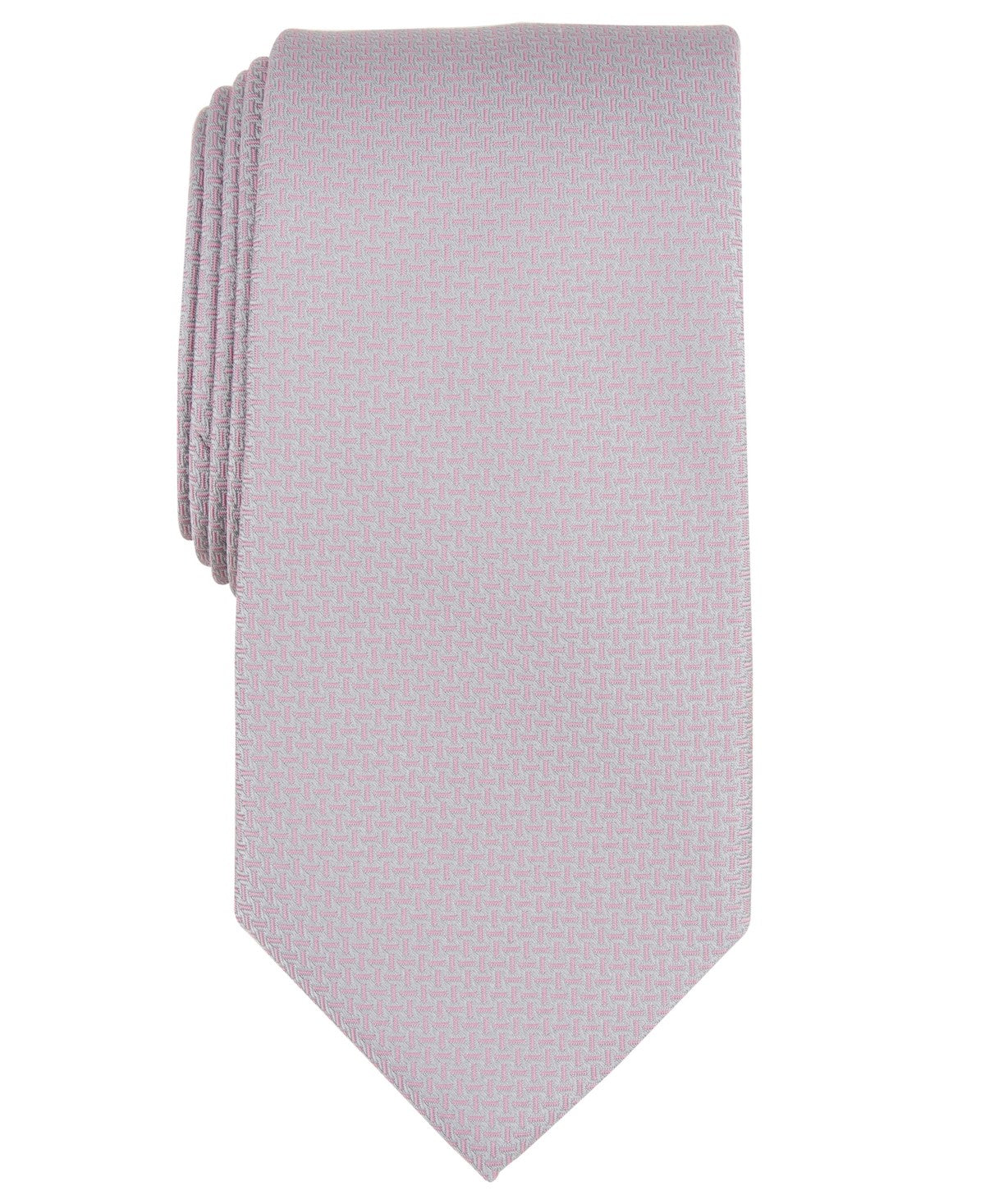 Michael Kors Mens Tie Necktie One Size Light Pink Geometric