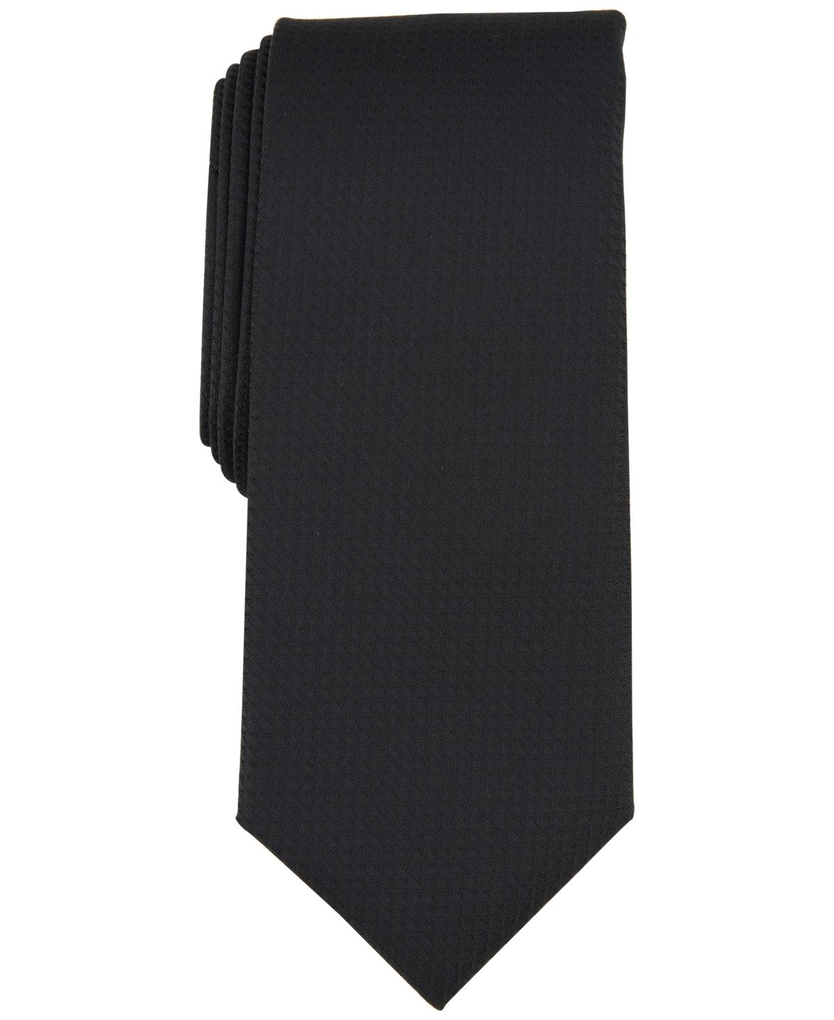 Alfani Mens Regular fit Tie Necktie One Size Black Solid