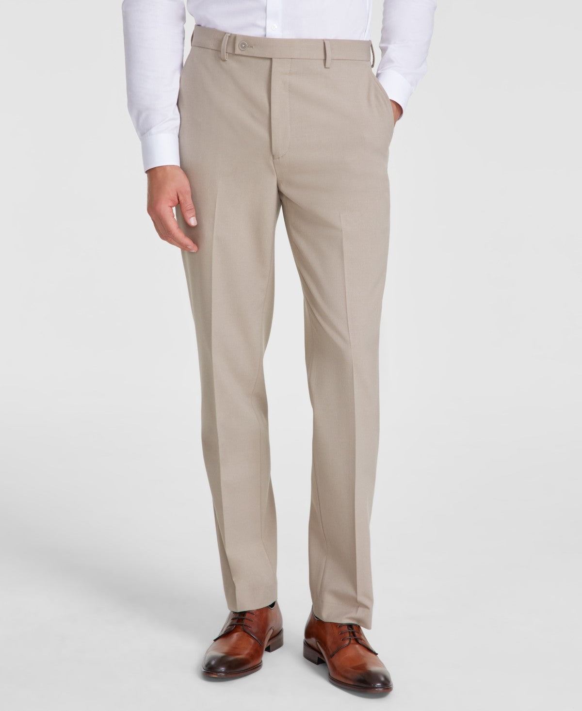 Calvin Klein Mens Slim fit Dress Pants 32 / 30 Tan Beige Solid