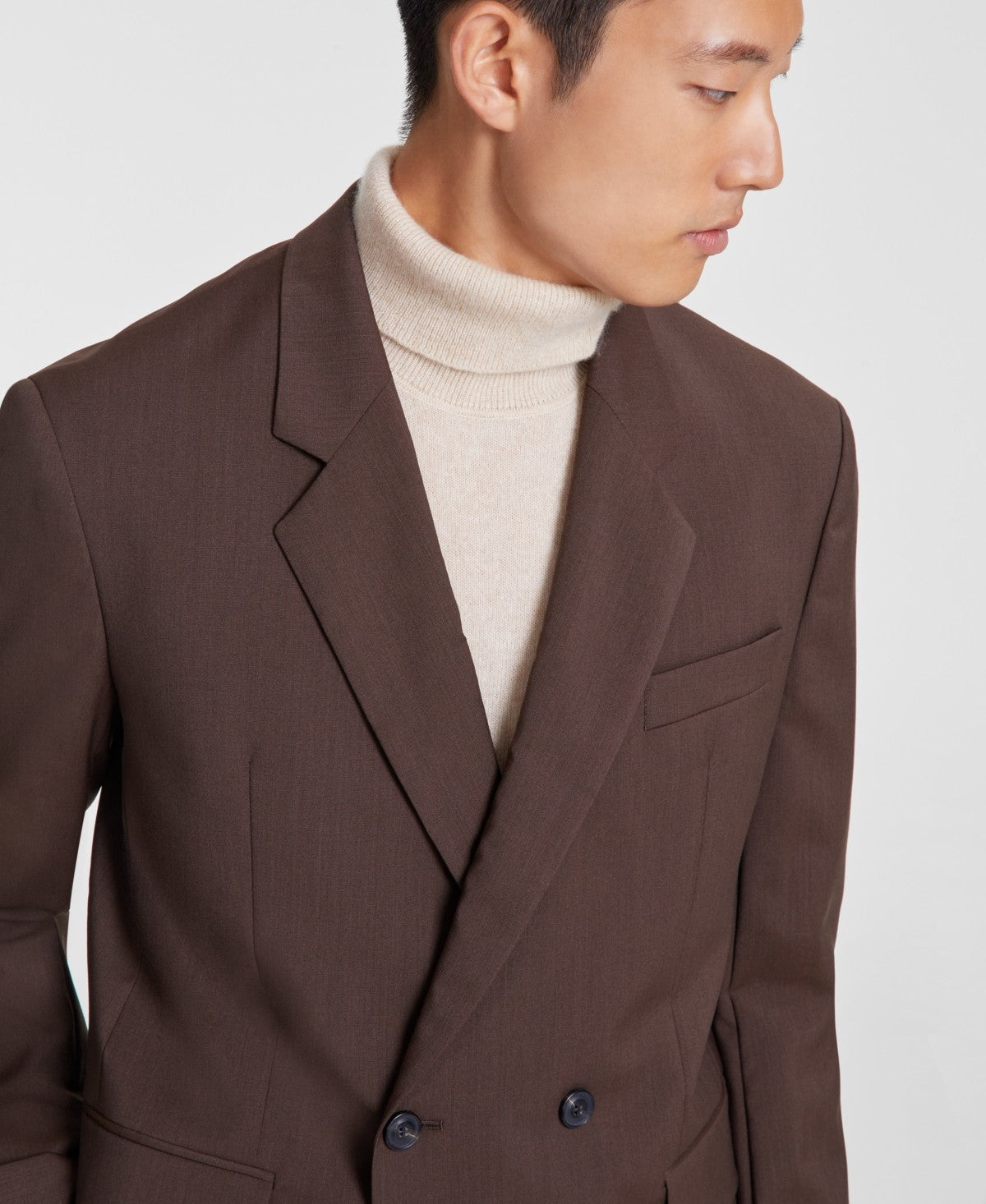 Hugo Boss Mens Modern fit Double Breasted Suit Jacket Blazer 44 R Brown Solid