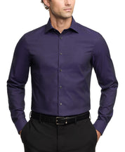 Calvin Klein Mens Slim fit Dress Shirt XL 17.5 in 34-35 Plum Purple Solid