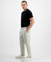 Kenneth Cole Mens Slim fit Linen Cotton Chinos Pants 32 / 30 String Beige Solid