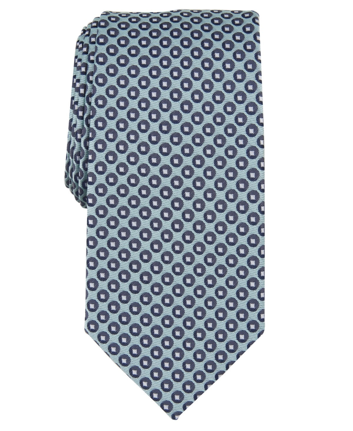 Perry Ellis Mens Berman Dot Neck Tie Blue Aqua Navy