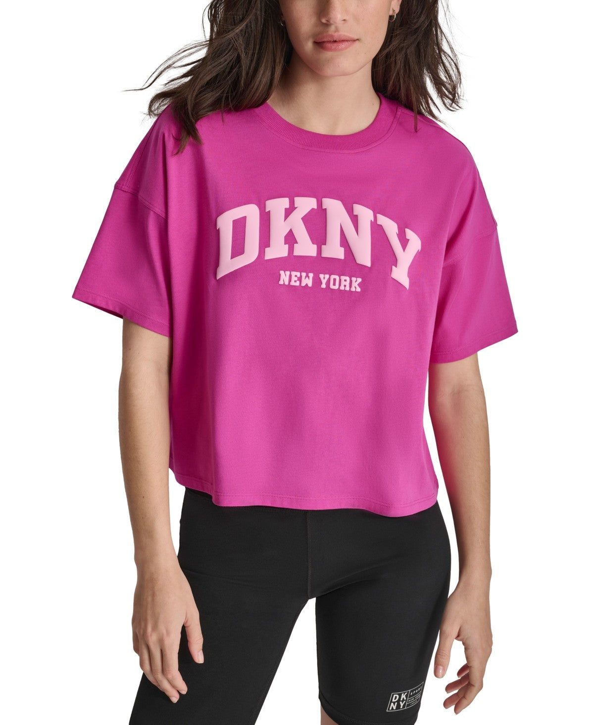 Dkny Women Regular fit Short Sleeve T-Shirt Shirt XL Purple Solid