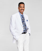 Tayion Mens Classic fit Sport Coat Blazer 50 R White Solid