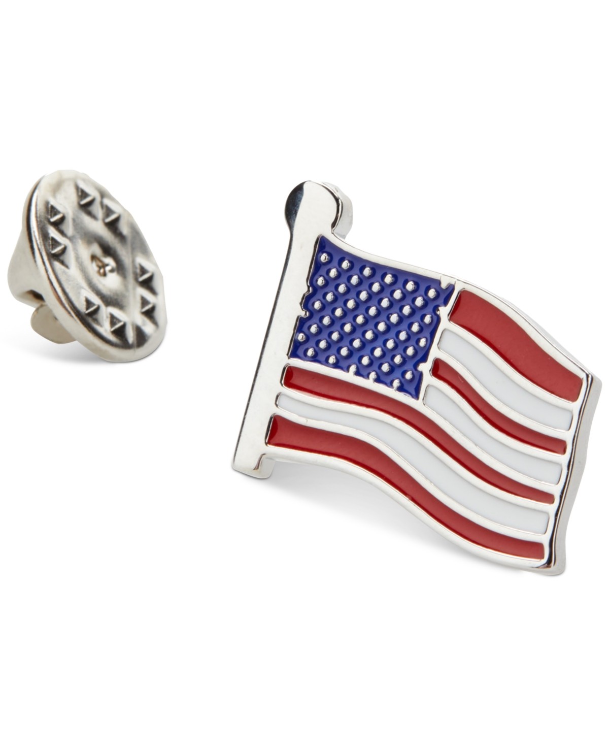 Perry Ellis Portfolio Mens American Flag Lapel Pin Grey Silver Red White Blue