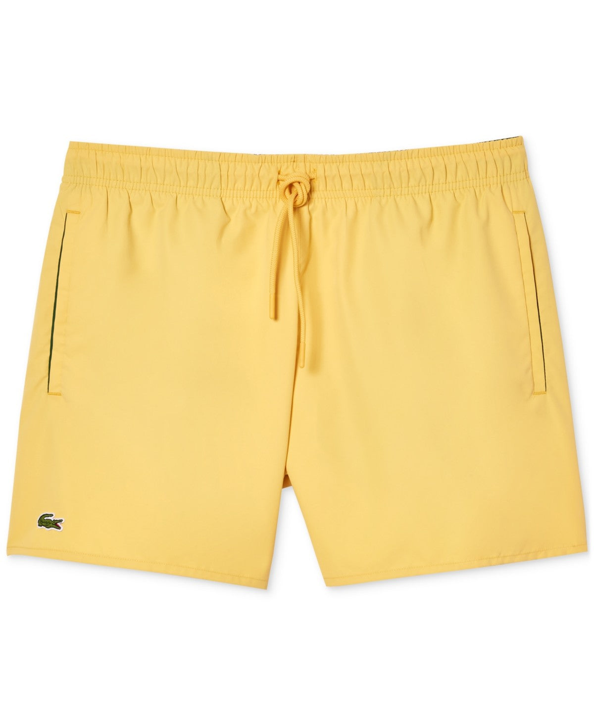 Lacoste Mens Regular fit Swim Trunks Swimwear XL Yellow Solid Quick Dry