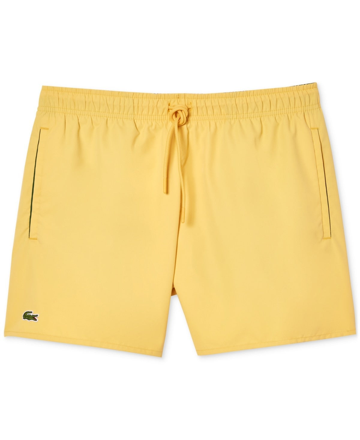 Lacoste Mens Regular fit Swim Trunks Swimwear XL Yellow Solid Quick Dry