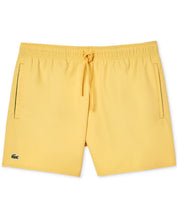 Lacoste Mens Regular fit Swim Trunks Swimwear XL Yellow Solid Quick Dry