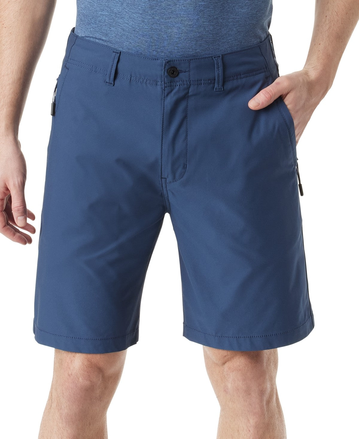 Bass Outdoor Mens Regular fit Casual Traveler Tech Shorts 36 / 8 Blue Solid