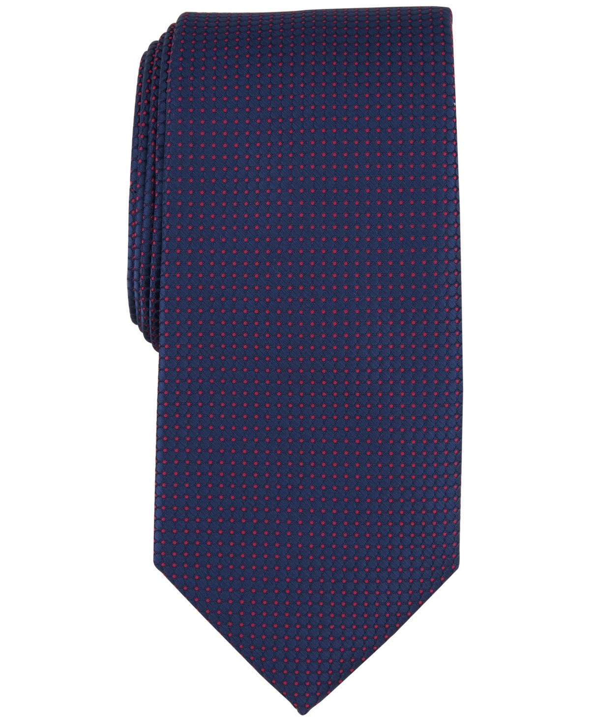 Club Room Mens Classic fit Tie Necktie One Size Blue Red Dot