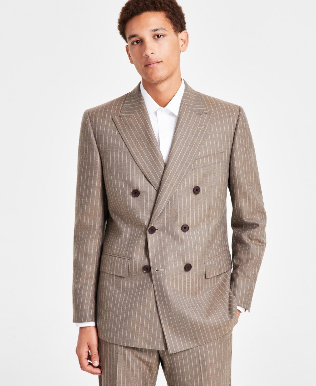 Brooks Brothers Regular fit Sport Coat Blazer 42 S Double Breasted Brown Striped