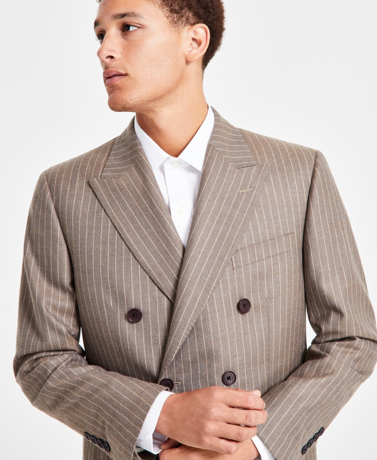 Brooks Brothers Regular fit Sport Coat Blazer 42 S Double Breasted Brown Striped