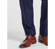 Michael Kors Mens Classic fit Casual Pants 42 / 30 Blue Plaid Stretch