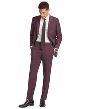 Nautica Mens Modern fit 2 Piece Suit 42 R / 36 Waist Burgundy Red Solid Stretch