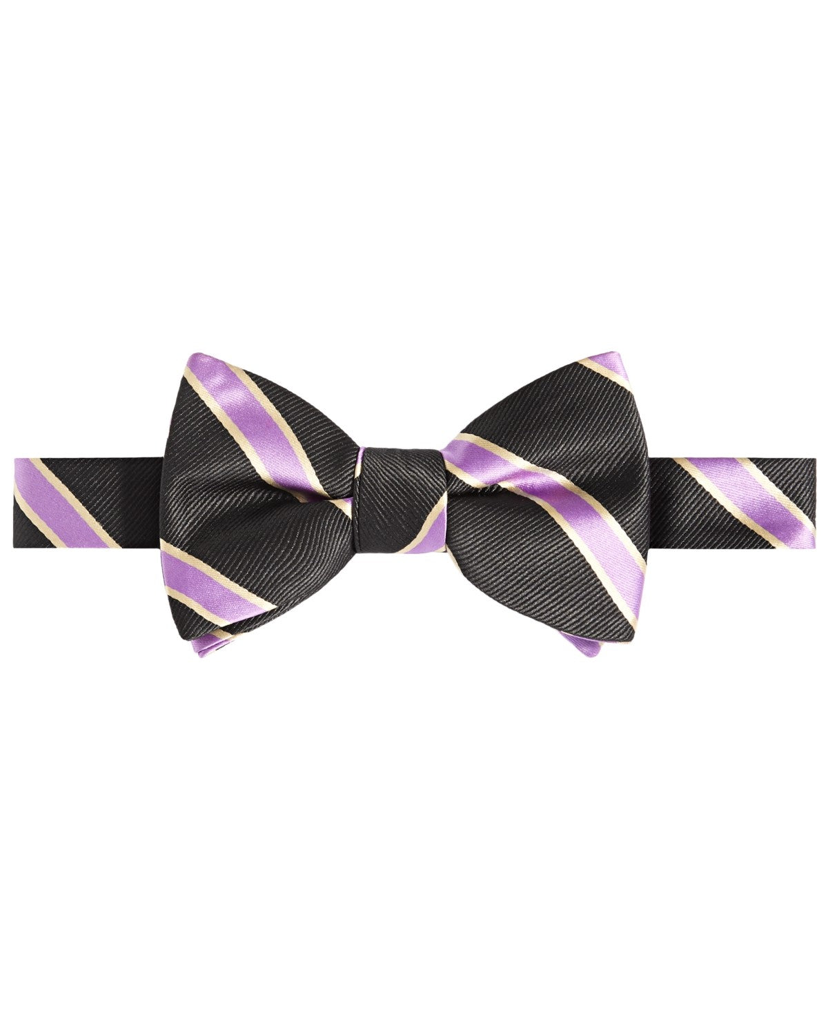 TAYION Mens Regular fit Bow Tie Necktie One Size Black Pink Striped