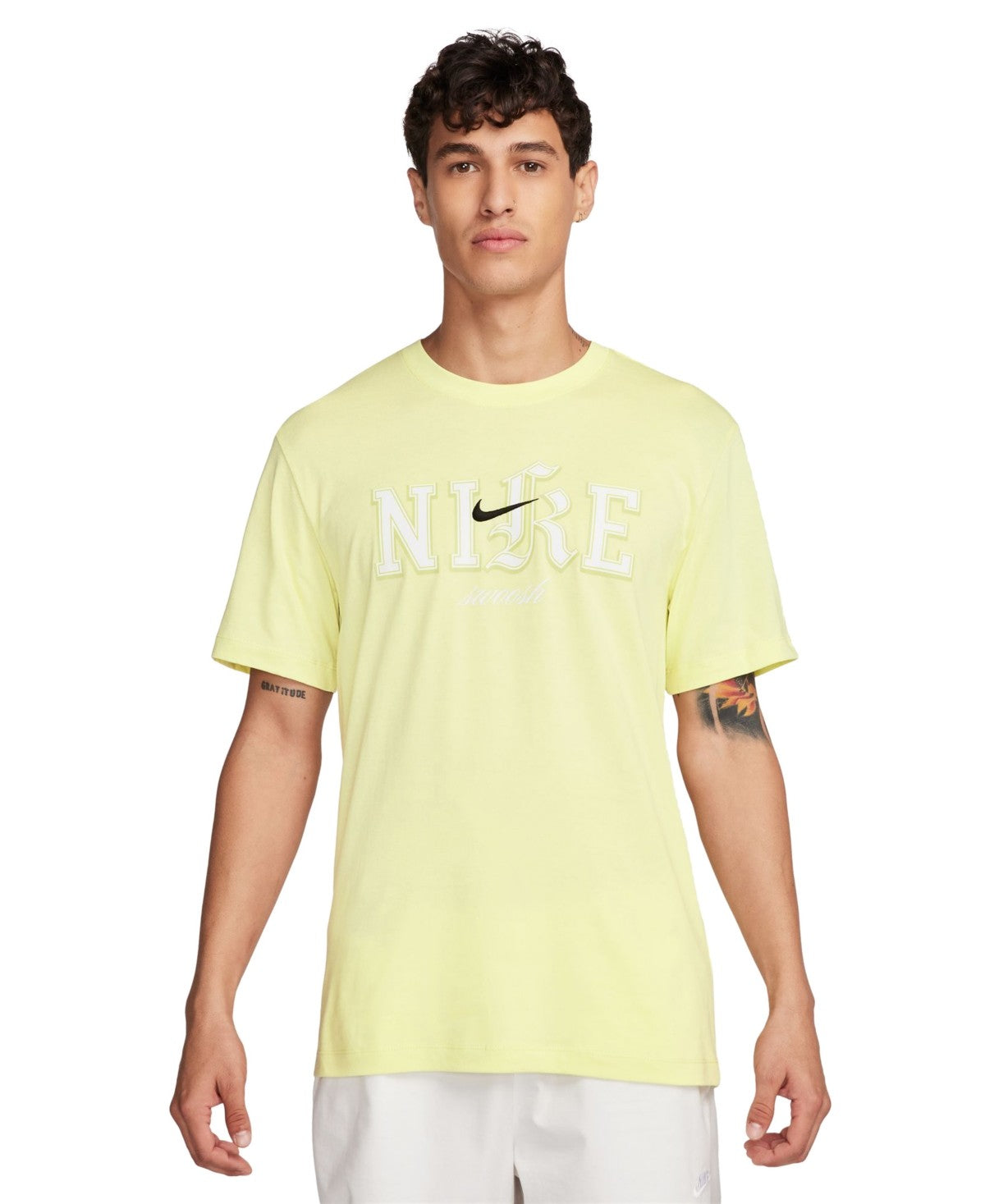 Nike Men Regular fit Short Sleeve T-Shirt Shirt XXL Yellow Solid