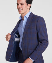 Bar Iii Mens Slim fit Suit Jacket Blazer 46 R Blue Plaid