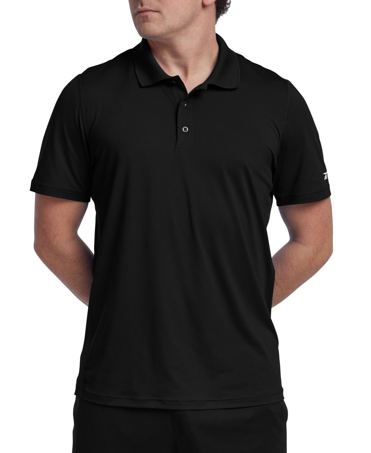 Reebok Mens Regular fit Short Sleeve Polo Shirt Small Black Solid