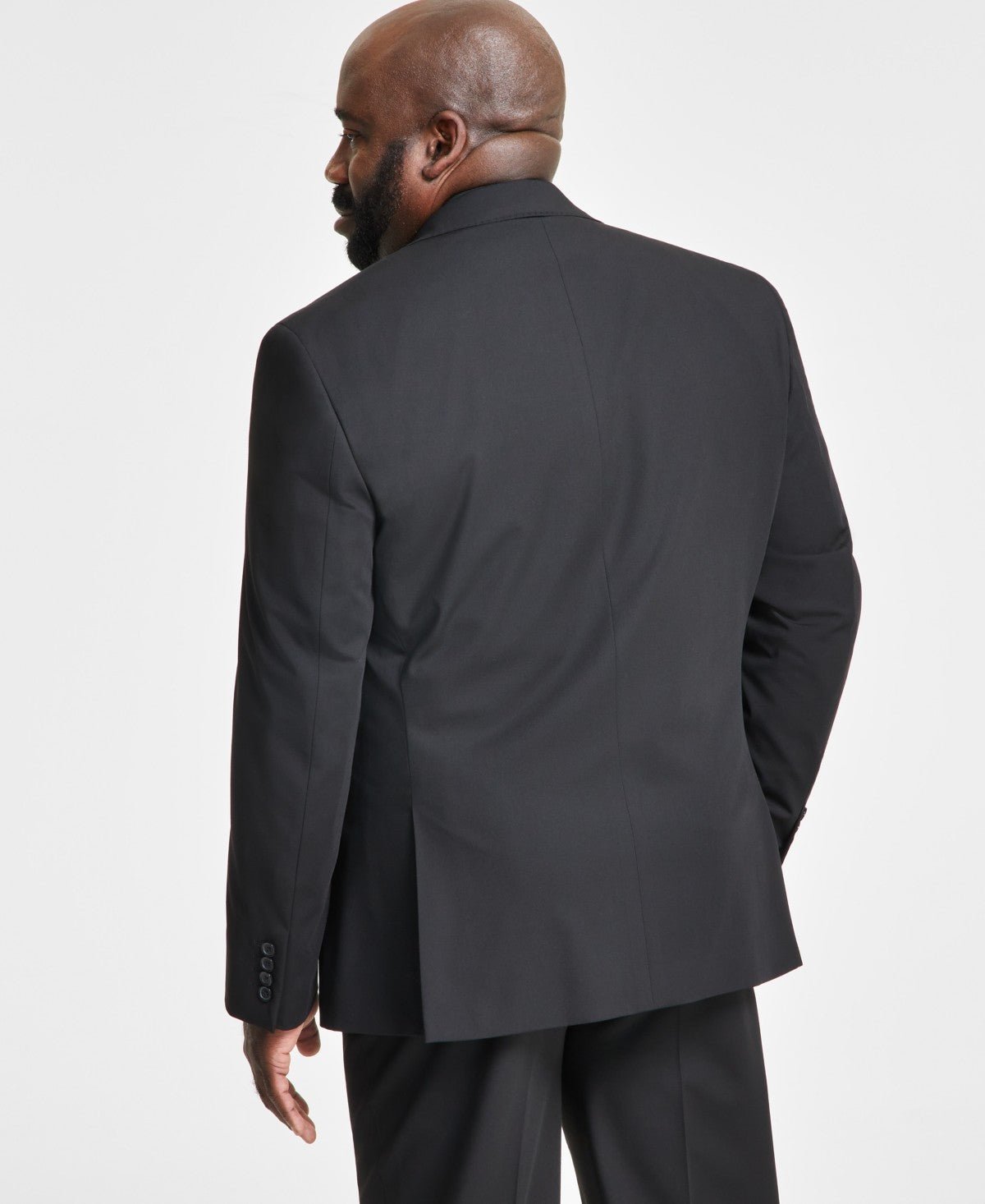 Tayion Mens Classic fit Suit Jacket Blazer 42 R Black Solid