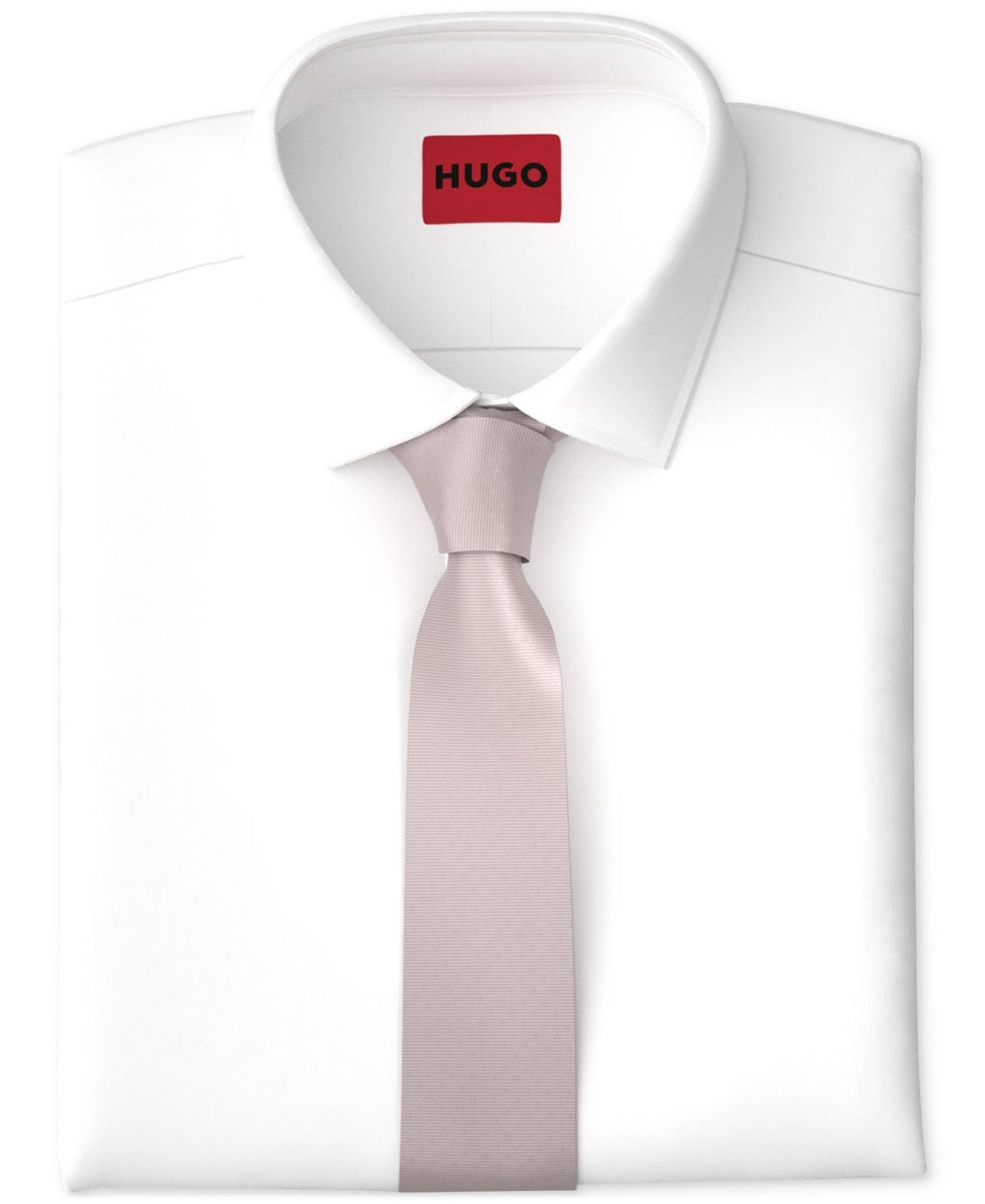 Hugo Boss Mens Regular fit Tie Necktie One Size Pastel Pink Solid