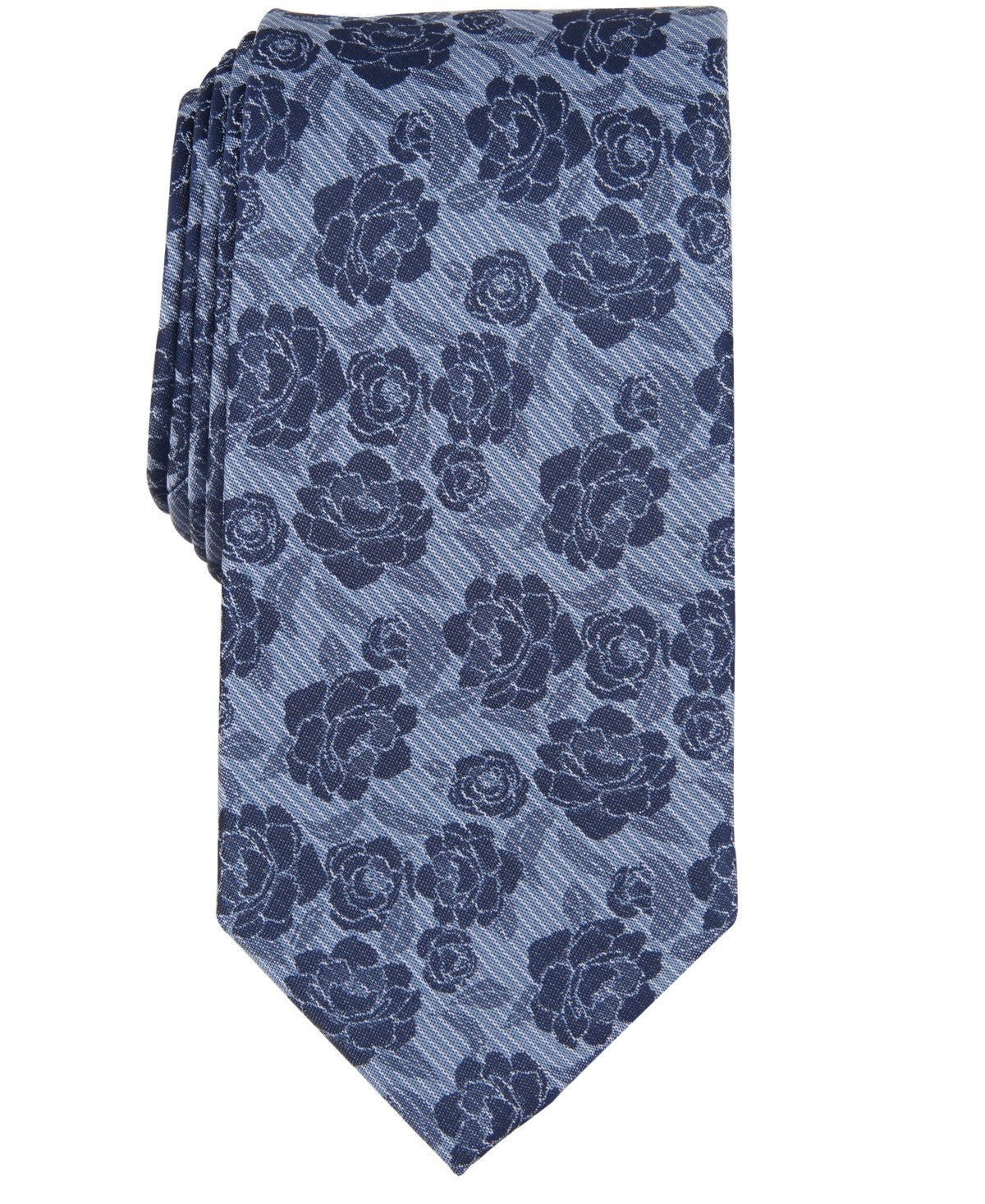Michael Kors Mens Moccasin Floral Neck Tie Blue