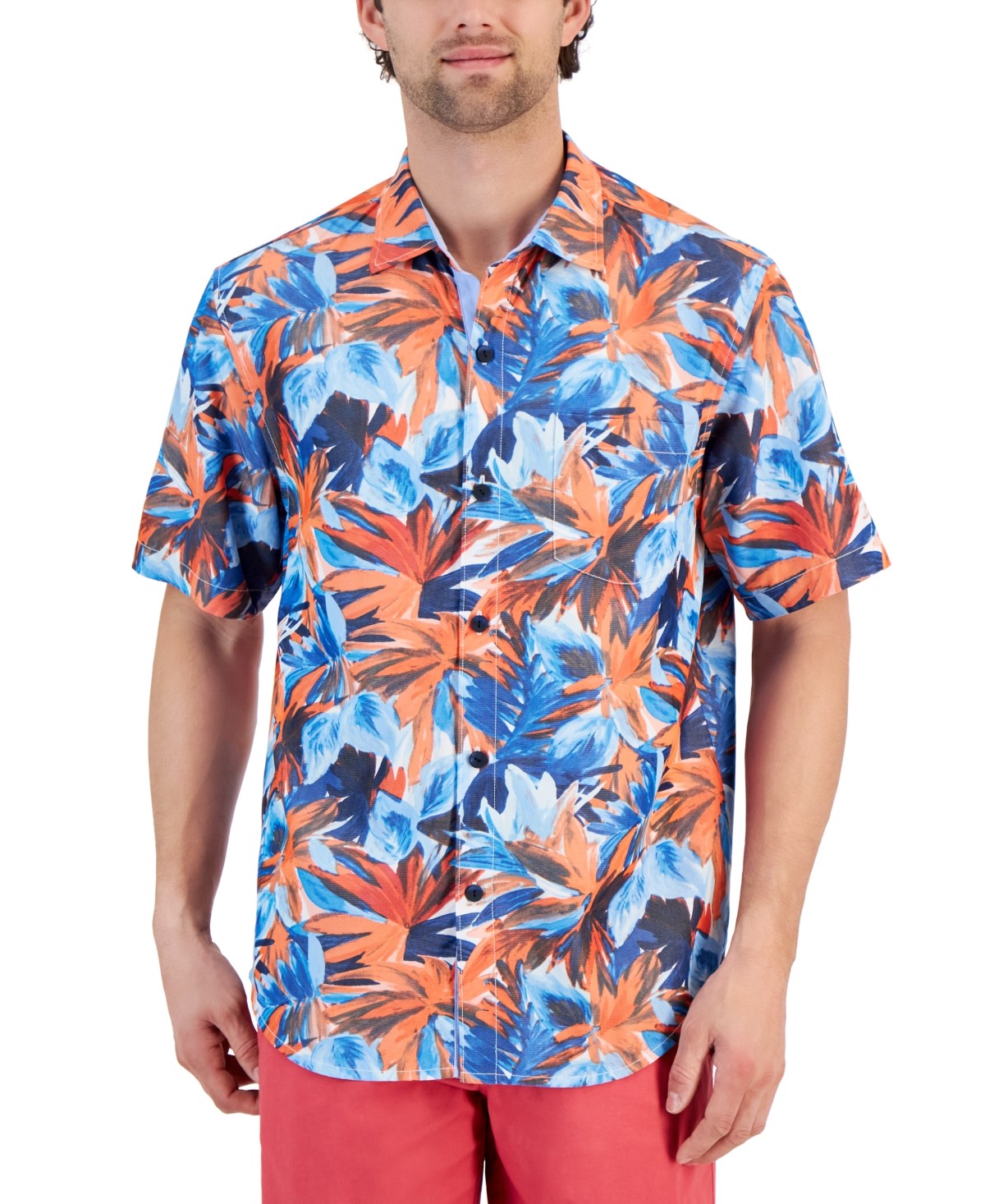 Tommy Bahama Mens Regular fit Short Sleeve Button-Up Shirt XXL Red Floral