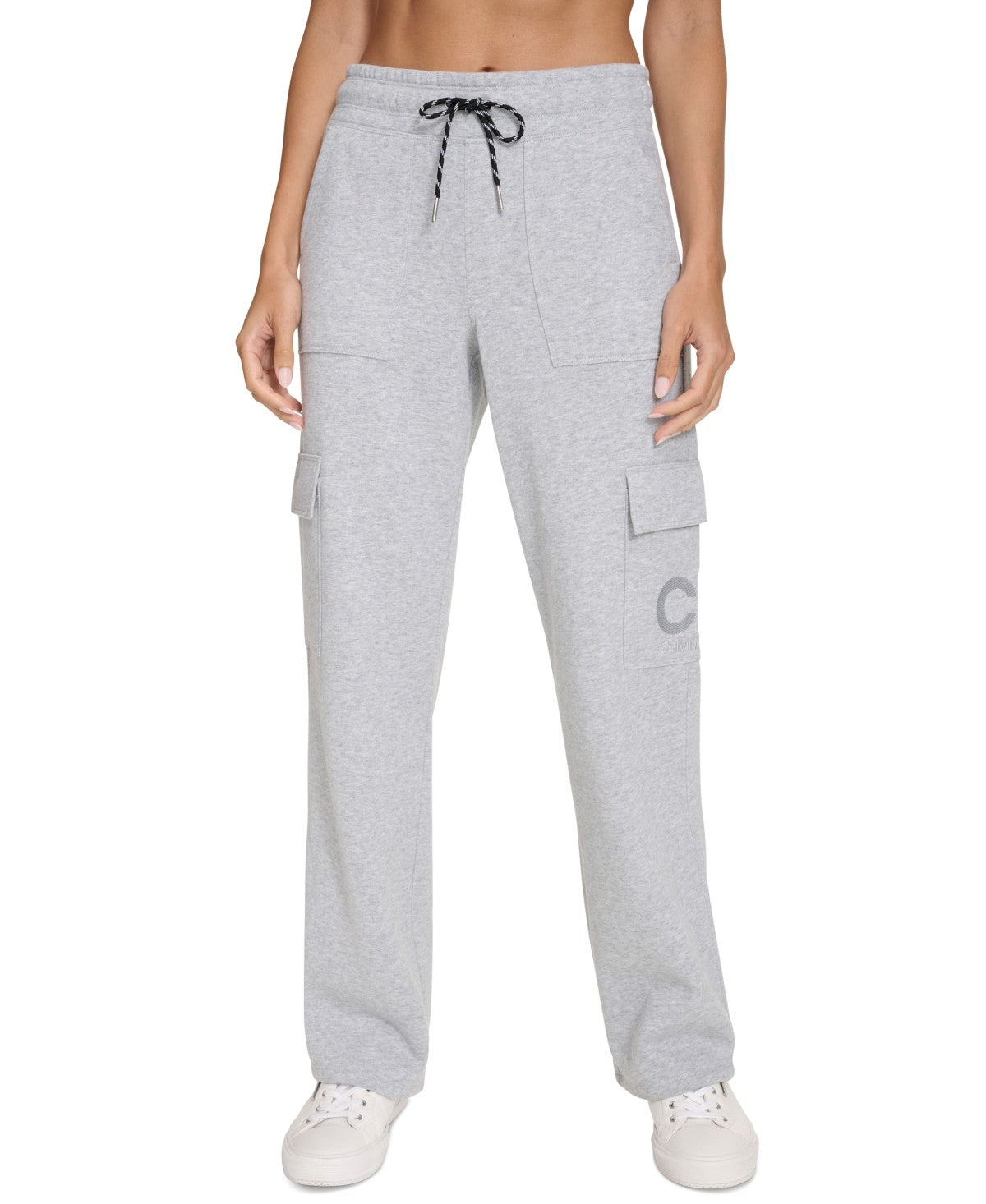 Calvin Klein Women Regular fit Cargo Pants Small Grey Solid