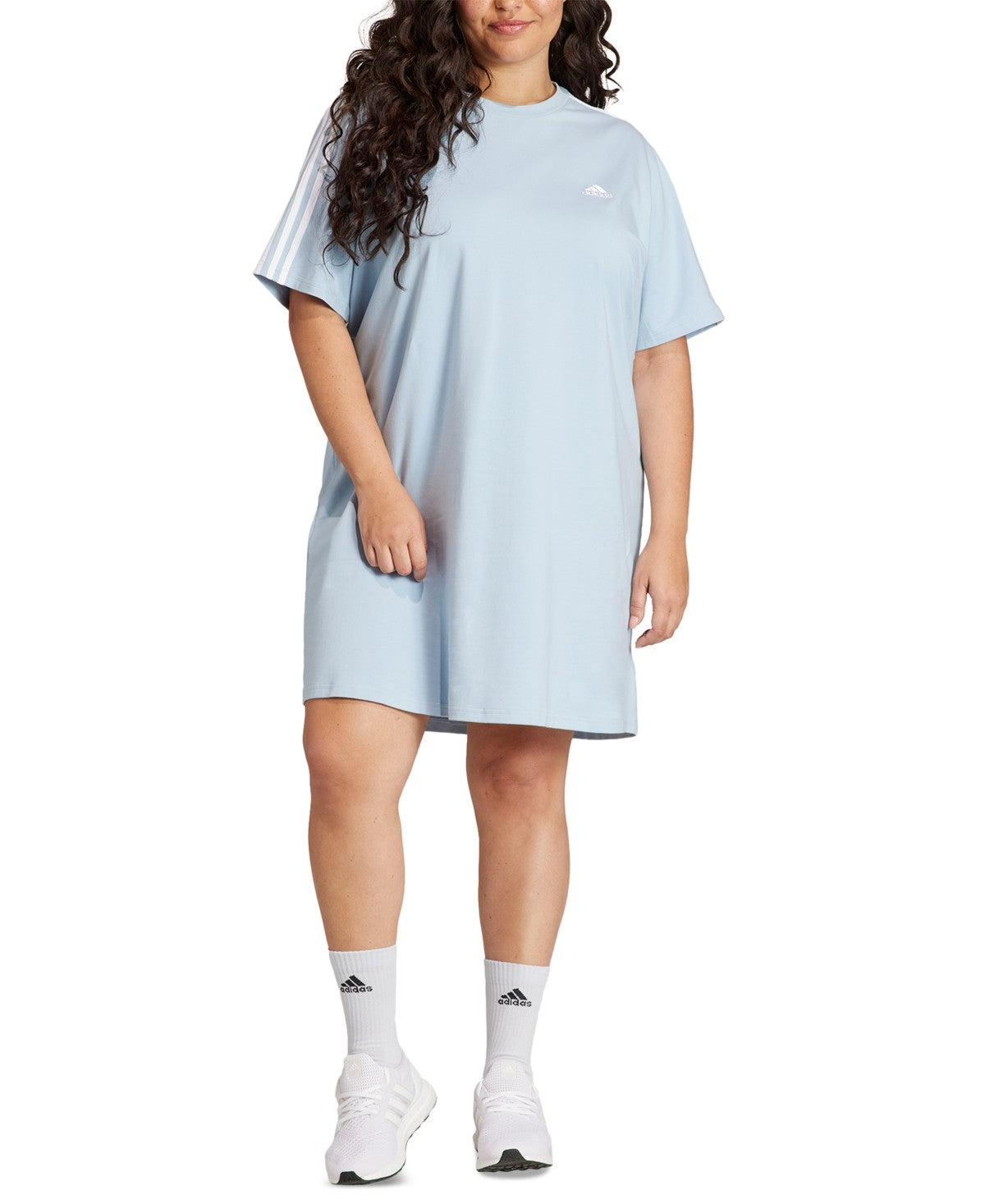 Adidas Womens Regular fit Short Sleeve T-Shirt Dress 1X Blue Solid