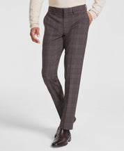 Tommy Hilfiger Mens Modern fit Dress Pants 30 / 32 Brown Plaid Stretch