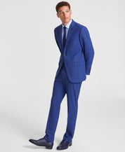 Dkny Mens Modern fit 2 Piece Suit 40 R / 33 Waist Blue Plaid Stretch