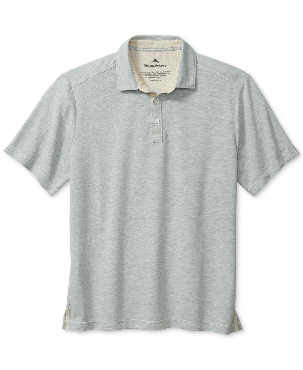 Tommy Bahama Men Regular fit Short Sleeve Polo Shirt XL Grey Solid