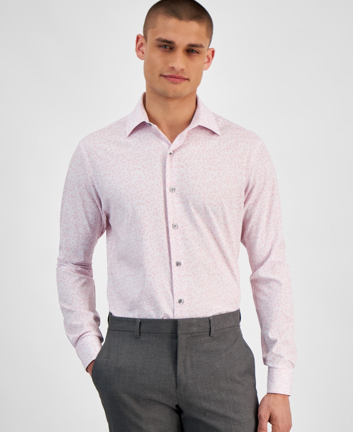 Alfani Men Slim fit Dress Shirt Medium 15-15.5 32-33 Pink