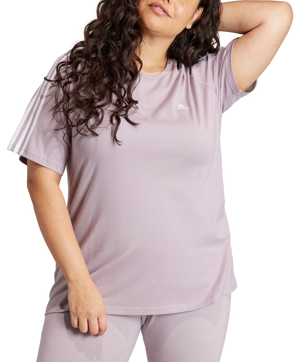 Adidas Women Regular fit Short Sleeve T-Shirt Shirt 2X Purple Solid