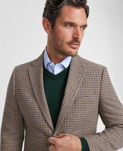 Nautica Mens Modern fit Sport Coat Blazer 46 R Brown Plaid