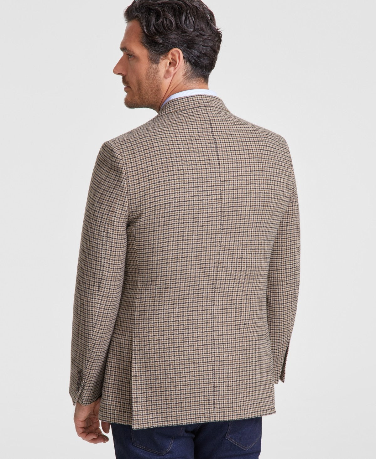 Nautica Mens Modern fit Sport Coat Blazer 46 R Brown Plaid